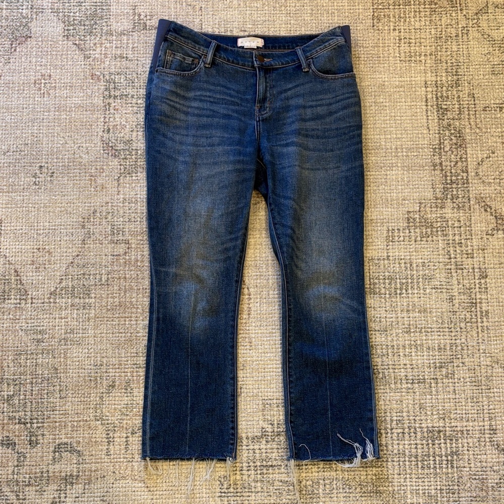Hatch Dark Blue Cropped Ankle Jeans